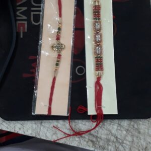 Red Thread Colourful Designer Rakhi Pack Of 2