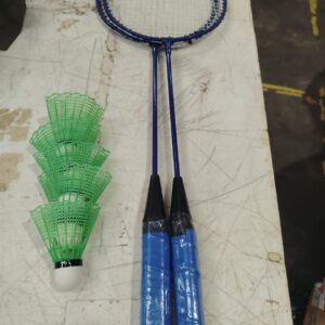 Blue Badminton Racket Set With 5 Pcs Shuttlecock