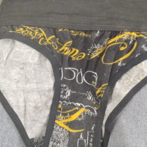 Black Printed Panty Size S For Women