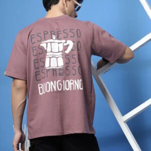 Rigo Mauve Color Printed Mens Shirt Size M