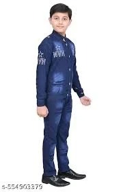 Kids T Shirt Waistcoat And Pant For Boys Blue 9 To 10 Years