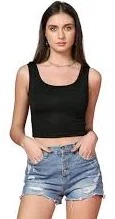 Womens Crop Tank Top Black Size M