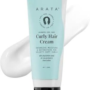 Arata Curl Cream For Dry Frizzy Wavy Curly Hair 50Ml