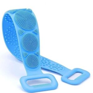 Dealsure Silicone Body Back Scrubber Dead Skin Removal Belt Shower For Men Women Multicolor