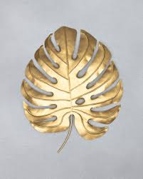 Nicobar Monstera Palm Wall Decor Golden Colour 1 Pcs