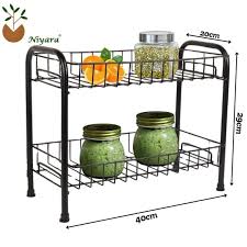 2 Tier Black Metal Fruit Basket