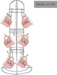 Cup Stand Holder Round Shape Design Stainless Steel 12 Cups Holder