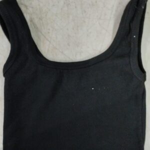 Front Elastic Tank Top Black Size Xs