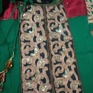 Women Dress Set Green Color Size M