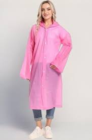 Raincoat For Women Pink Size M