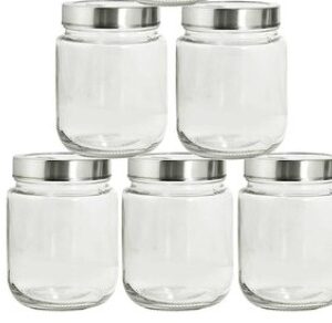 Round Clear Glass Jar Set Of 5
