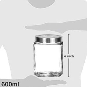 Transparent Glass Grocery Storage Jar 500Ml Pack Of 5