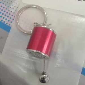 Red Stainless Steel Drum Key Chain