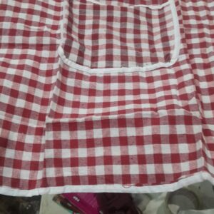 Womens Red Check Apron Red