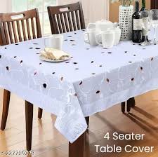 White Net Floral 4 Seater Table Cover