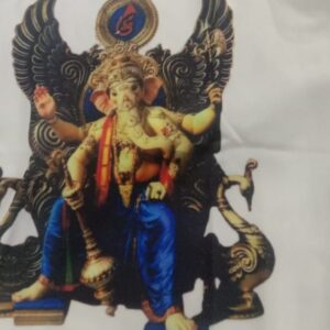 White Ganeshay Printed T Shirt For Kids Boys Size 24
