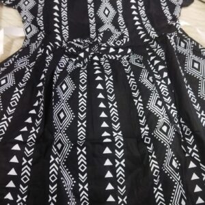 Black Color White Printed Cotton Kids Girls Frock Size 2 Y