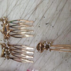 Golden And White Color Hairpins For Women Set Of 3