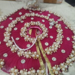 Magenta Pink Pearl Laddu Gopal Fancy Dress Size 4