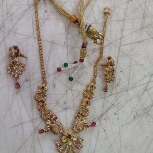 Golden Colour Alloy Gold Plated Gold Jewel Set For Women
