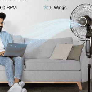 Khl Inspira P1 Bldc Pedestal Fan Without Remote Black 400Mm 28 Watt