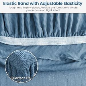 Surwin Elastic Bed Cover Plush Winter Bed Cover Without Armrest Universal AllCovered Bed Protector Blue