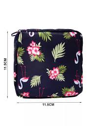 Women Blue Pink Printed Sanitary Napkin Storage Bag