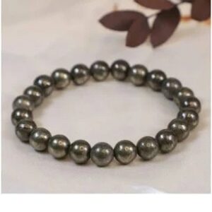 Grey Crystals Handcrafted Round Beaded Bracelet For Unisex