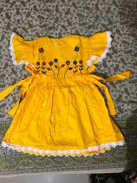 Yellow Colour Baby Girl Frock Size 16