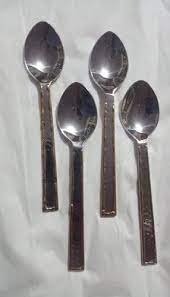 Stainless Steel Flower Print Spoon Set Of 4