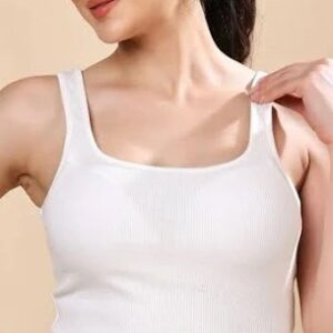 White Color Women Tank Top Size M