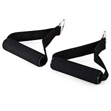 Black Color Nylon Strap Handle For Exercise 1 Pair