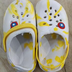 Stylish Clog Shoes For Boys Girls Colour Green White Size 29 Pack Of 2