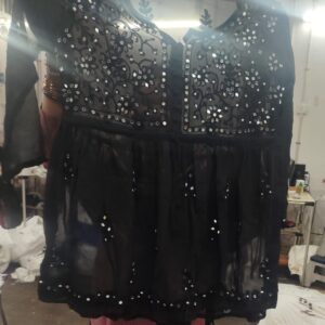 Black Color Short Frock Top For Women Size Xl