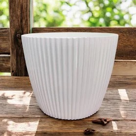White Colour Round Flower Pot Pack Of 2