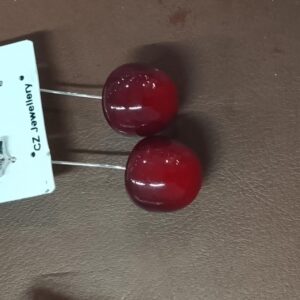 Women Fancy Apple Shape Earrings Red Colour