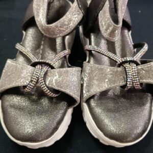 Grey Color Party Wear Sandal For Kids Girl Size 9