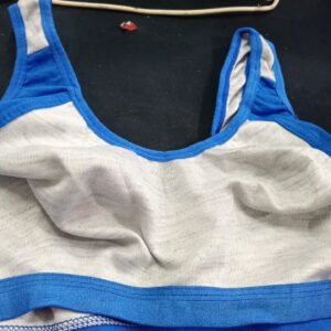Grey Color Blue Color Non Padded Sports Bra For Women Size 28