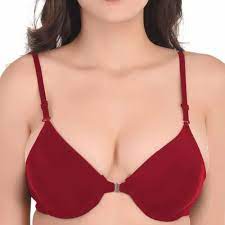 Maroon Colour Front Open Non Padded Bra For Women Size 30