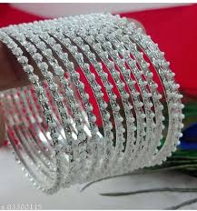 Silver Color Bangles Set Size 2X2