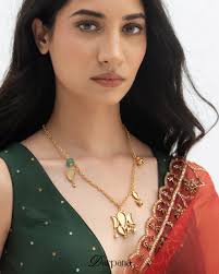 Amama Golden And Multicolor Women Vakratund Pendant