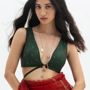 Amama Golden And Multicolor Women Darpan Goonj Cluster Pendant