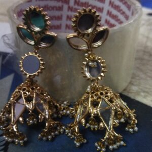 Golden And White Color Women Party Wear Earrings