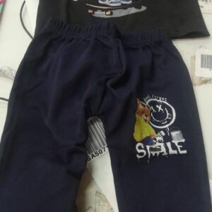 Lavi Tavi Black Printed T Shirt And Navy Blue Bottom Size 3 To 6 Month