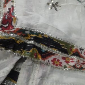 Womens Embroidered Dupatta Off White