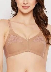 Clovia Womens Beige Cotton Net Bra Size 36C