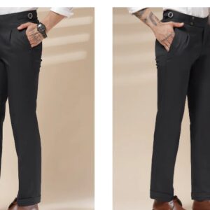 Italian Vega Signature Buttoned Formal Gurkha Pants Black For Men Size 28