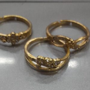 Artificial Finger Rings For Women 3Pcs Gold Colour