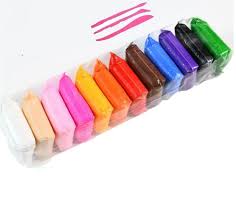 Multicolour Clay Colorful Children Set Of 12
