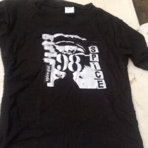 Black Printed Crop Top For Women Size S